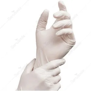 دستکش معاینه لاتکس کم پودر 100 عددی