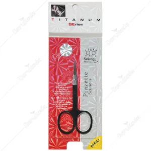قیچی ابرو سر کج تیتانیوم دسته مشکی A25C